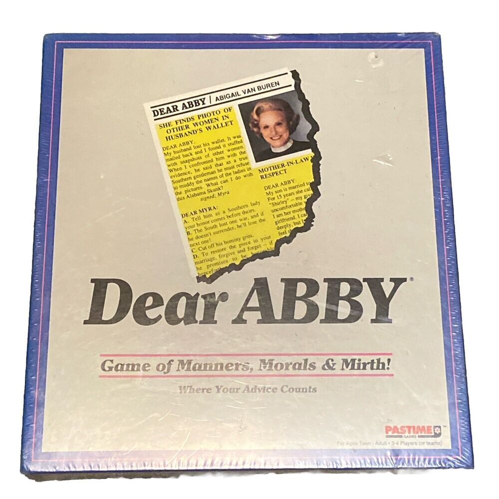 Dear Abby Game of Manners Morals Mirth Pastime Games 1992 Sealed Family Fun Play